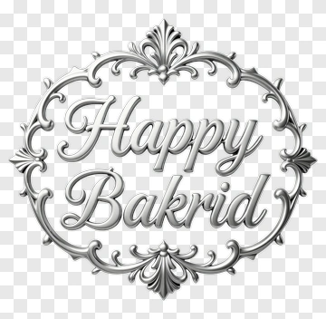 Happy Bakrid Decorative Text PNG