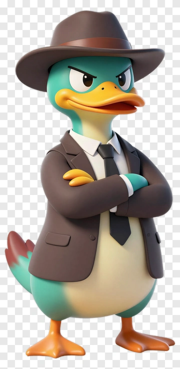 Cartoon Duck Wearing A Suit And Hat PNG