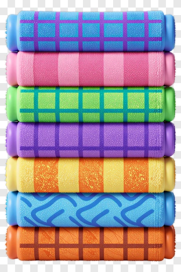 Colorful Stack Of Towels PNG