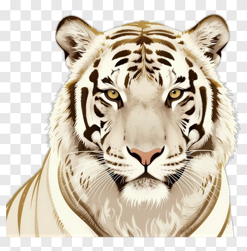 White Tiger Portrait PNG