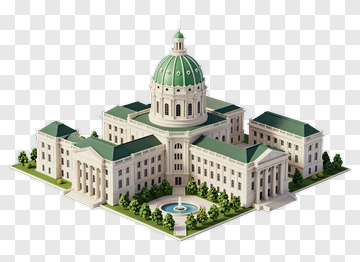 Architectural Building With Green Dome PNG