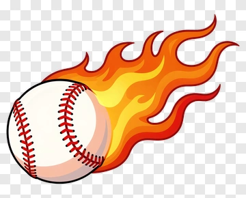 Flaming Baseball PNG