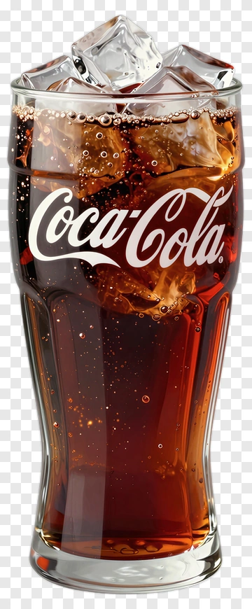 Coca-Cola Glass Filled With Ice PNG