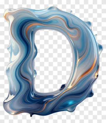 Abstract Letter D In Fluid Style PNG