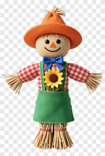 Colorful Scarecrow With Sunflower PNG