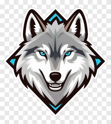 Cartoon Wolf Head Logo PNG
