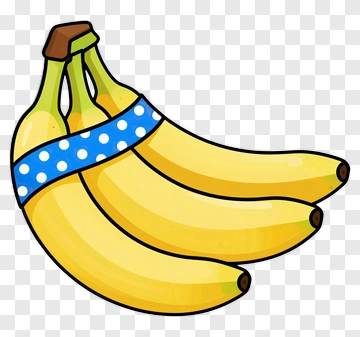Cartoon Bunch Of Bananas With Blue Ribbon PNG