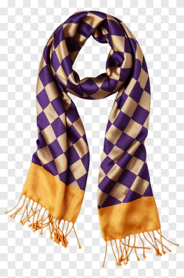 Purple And Gold Checkered Scarf PNG