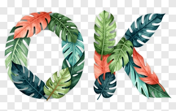 Ok Made Of Tropical Leaves PNG
