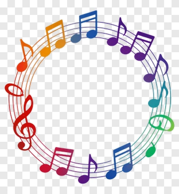 Colorful Music Notes Circle PNG