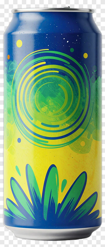 Colorful Beverage Can With Abstract Design PNG