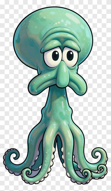 Cartoon Octopus Character PNG