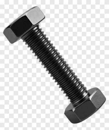 Metal Bolt With Hexagonal Nuts PNG