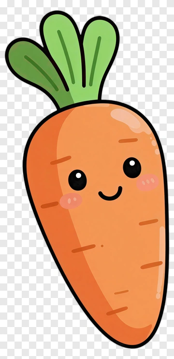 Cartoon Carrot With A Happy Face PNG
