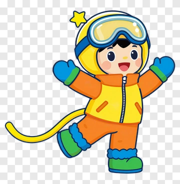 Cartoon Child In Winter Outfit PNG
