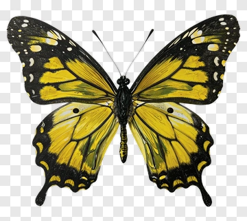Realistic Yellow Butterfly PNG