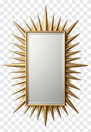 Golden Starburst Mirror PNG