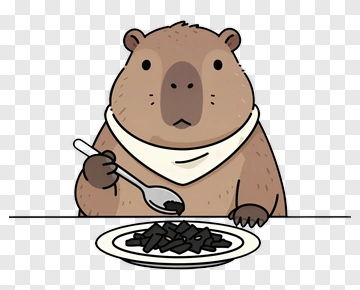 Cartoon Wombat Eating Food PNG