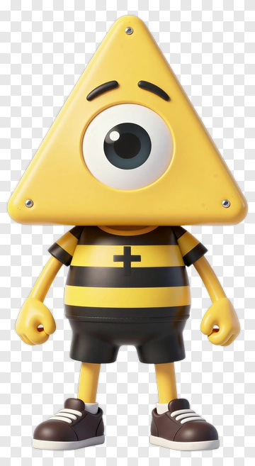 Cartoon Triangle Character With One Eye PNG