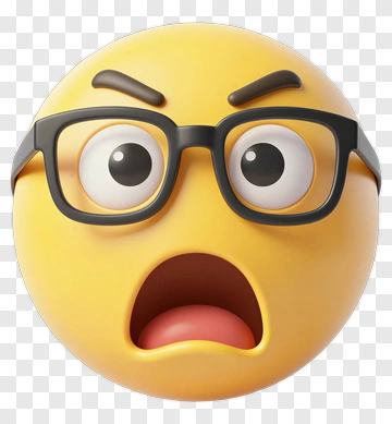 Surprised Emoji With Glasses PNG