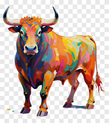 Colorful Bull PNG