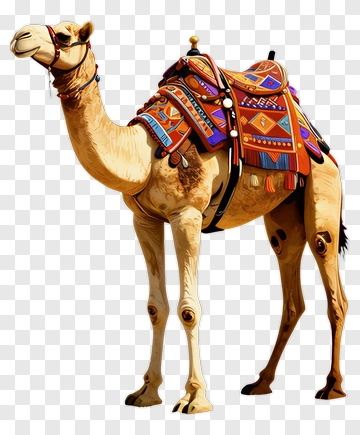 Camel With Colorful Saddle PNG