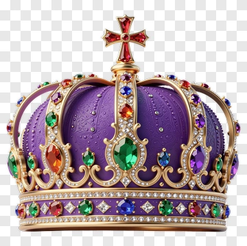 Royal Crown With Colorful Jewels PNG