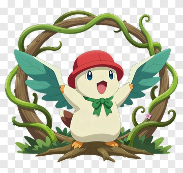 Cartoon Bird With Wings And A Red Hat PNG