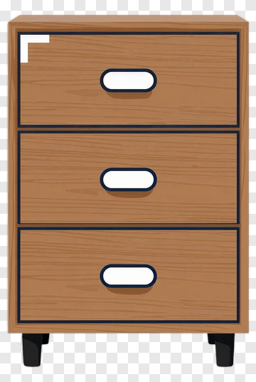 Wooden Storage Drawer Unit PNG
