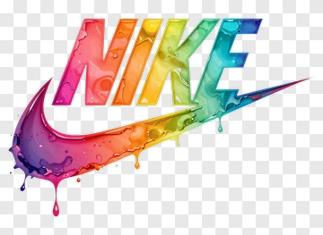 Colorful Nike Logo With Dripping Paint PNG