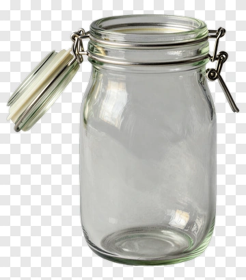 Glass Jar With Metal Lid PNG