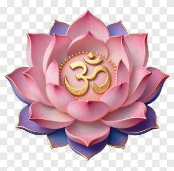 Lotus Flower With Om Symbol PNG