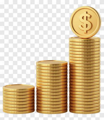 Stack Of Gold Coins With Dollar Sign PNG