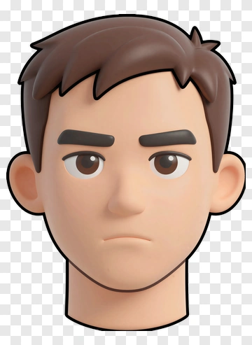 3D Male Character Face PNG