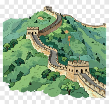 Great Wall Of China On A Mountain PNG