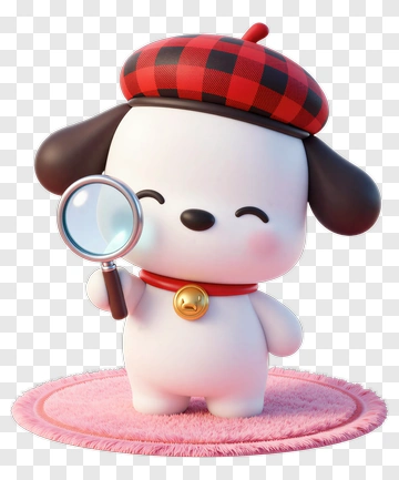 3D Dog Holding A Magnifying Glass PNG