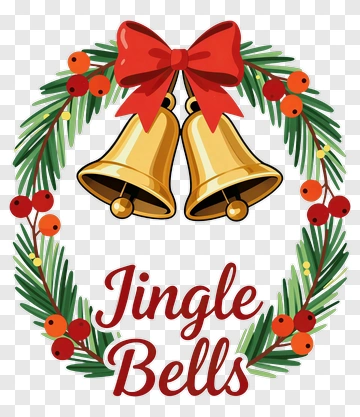 Christmas Wreath With Jingle Bells PNG