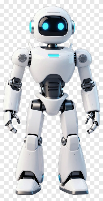 3D Robot With Blue Eyes PNG