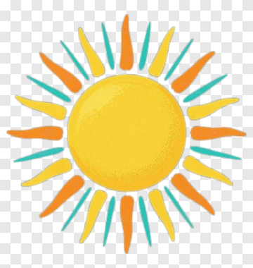 Colorful Sun Illustration PNG