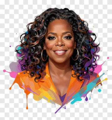 Colorful Portrait Of A Woman With Curly Hair PNG