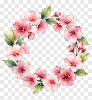 Pink Floral Wreath PNG