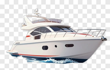 3D Yacht Sailing On Water PNG