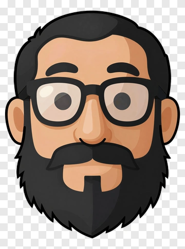 Cartoon Man With Glasses And Beard PNG