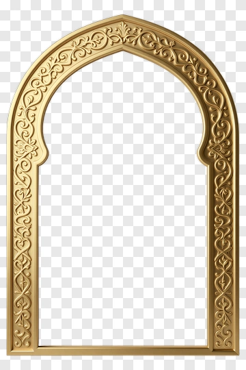 Ornate Golden Arch Frame PNG