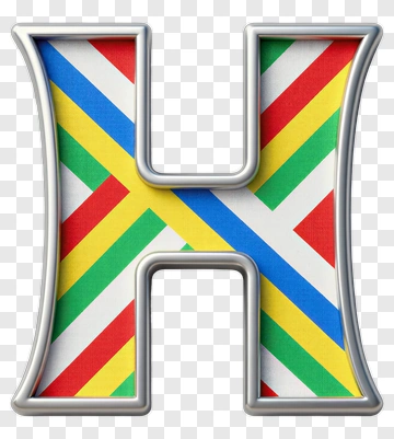 Colorful Letter H With Stripes PNG