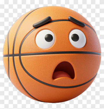 Cartoon Basketball With A Surprised Expression PNG