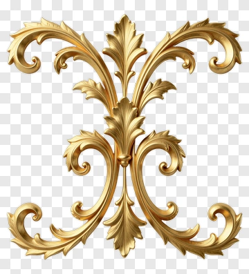Golden Ornamental Design PNG