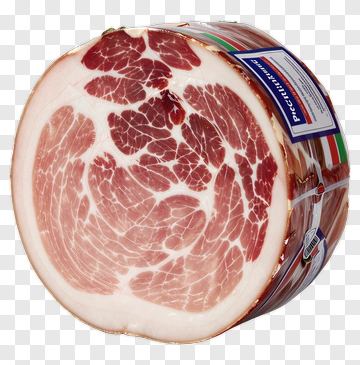 Sliced Italian Ham With Visible Marbling PNG