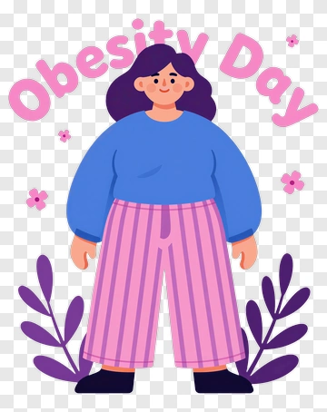 Obesity Day Celebration With Cartoon Woman PNG