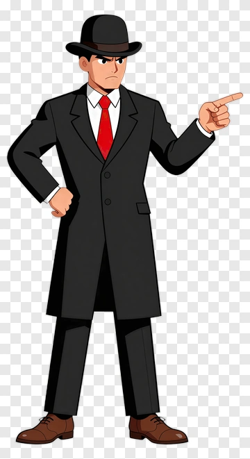 Cartoon Businessman Pointing PNG